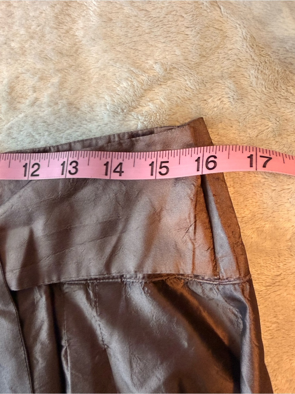 Velvet by Graham & Spencer Shiny A-Line Skirt in Chocolate Brown - Picture 4 of 6